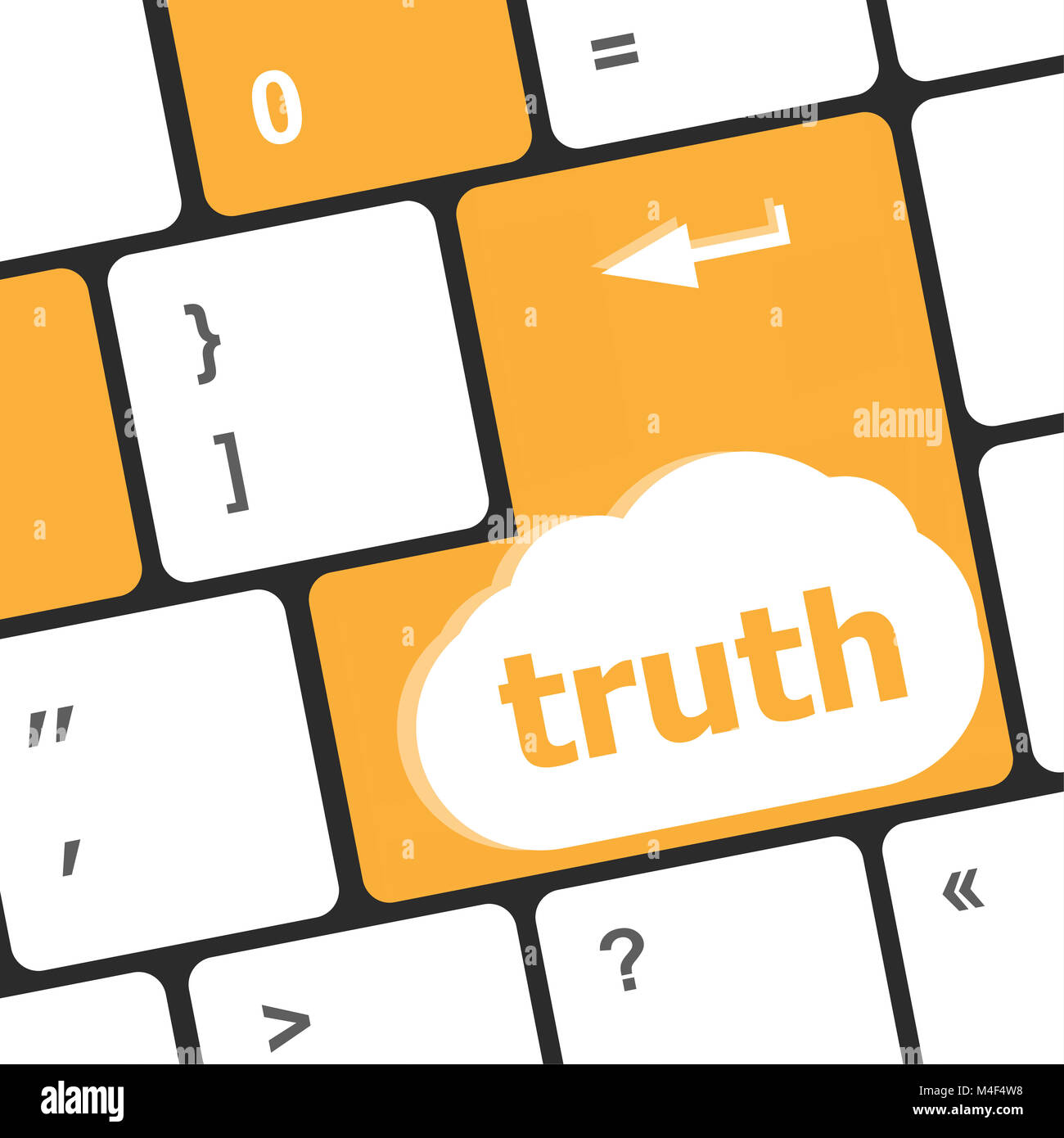 La vérité touche sur clavier d'ordinateur - concept d'affaires Banque D'Images