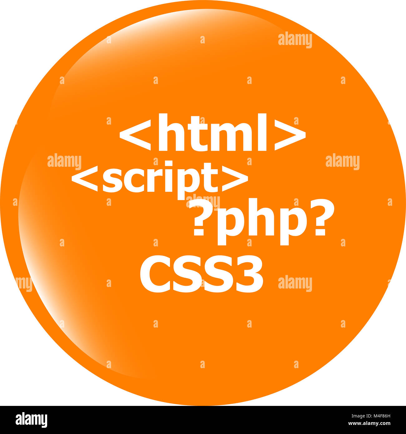 L'icône de signature de code. Symbole de langage de programmation. Boutons de cercles Banque D'Images