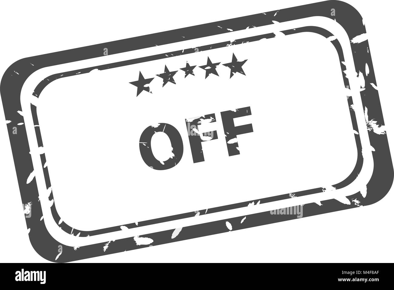 Off grunge rubber stamp isolé sur fond blanc Banque D'Images