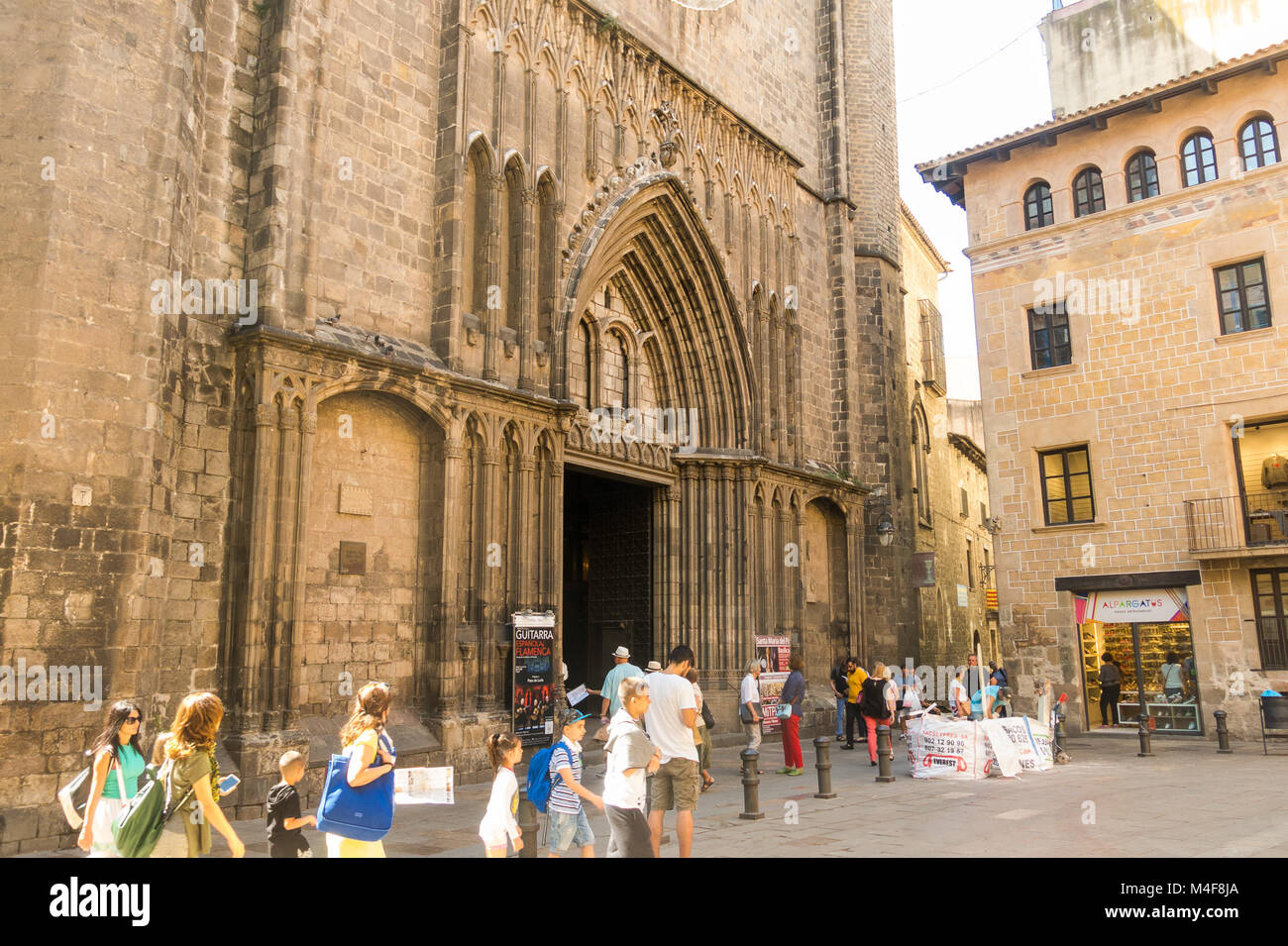Barcelone, Espagne - 2 septembre : La Basilique de Santa Maria del Pi 14e siècle dans le quartier gothique de la ville. Barcelone, Espagne Banque D'Images