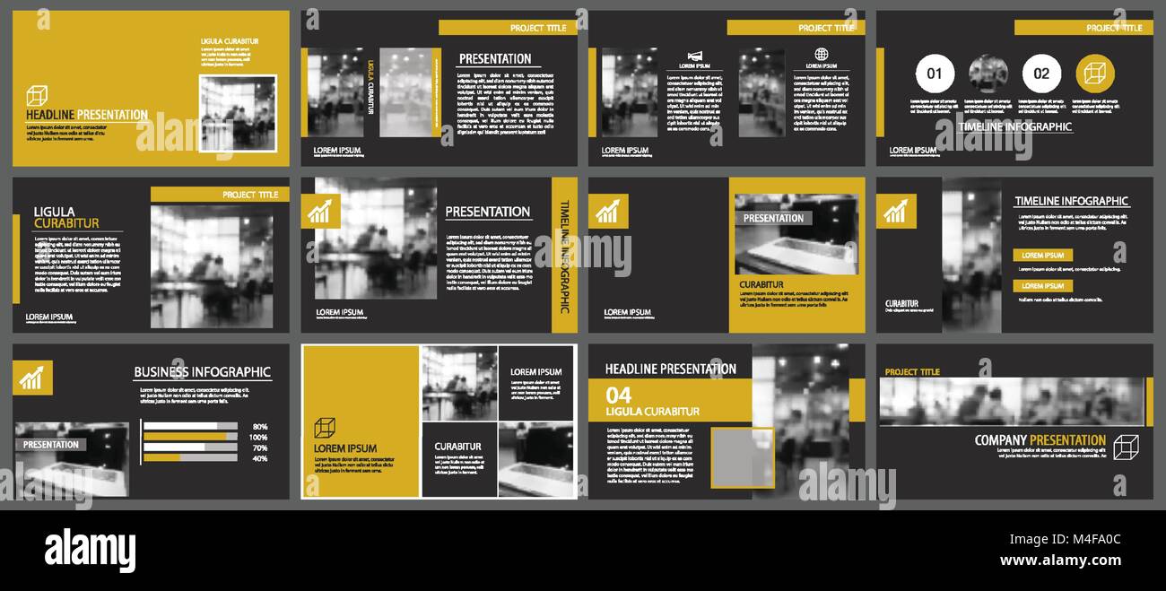 Modèles de présentation de l'or noir et des infographies éléments arrière-plan. Pour l'entreprise, rapport annuel, dépliant, corporate marketing, notice, advertisi Illustration de Vecteur