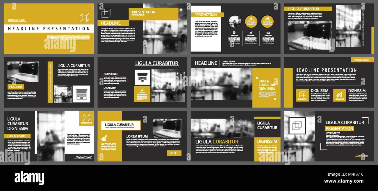 Modèles de présentation de l'or noir et des infographies éléments arrière-plan. Pour l'entreprise, rapport annuel, dépliant, corporate marketing, notice, advertisi Illustration de Vecteur