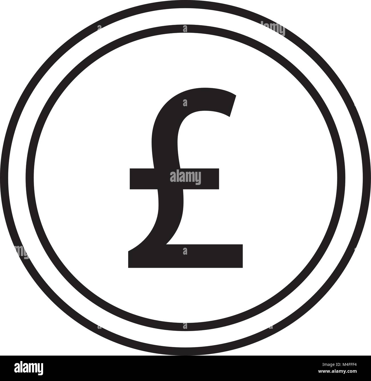 Monnaie Livre Sterling Pound ou logo de l'icône ou sur un scénario d'une pièce de monnaie. Symbole de la France et de la Grande Bretagne et l'Angleterre, de la banque ou de la banque et Illustration de Vecteur
