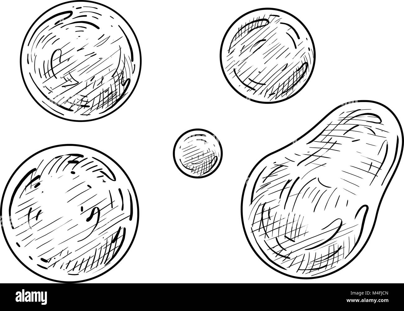 Soap Bubble illustration, dessin, gravure, encre, dessin au trait, vector Illustration de Vecteur
