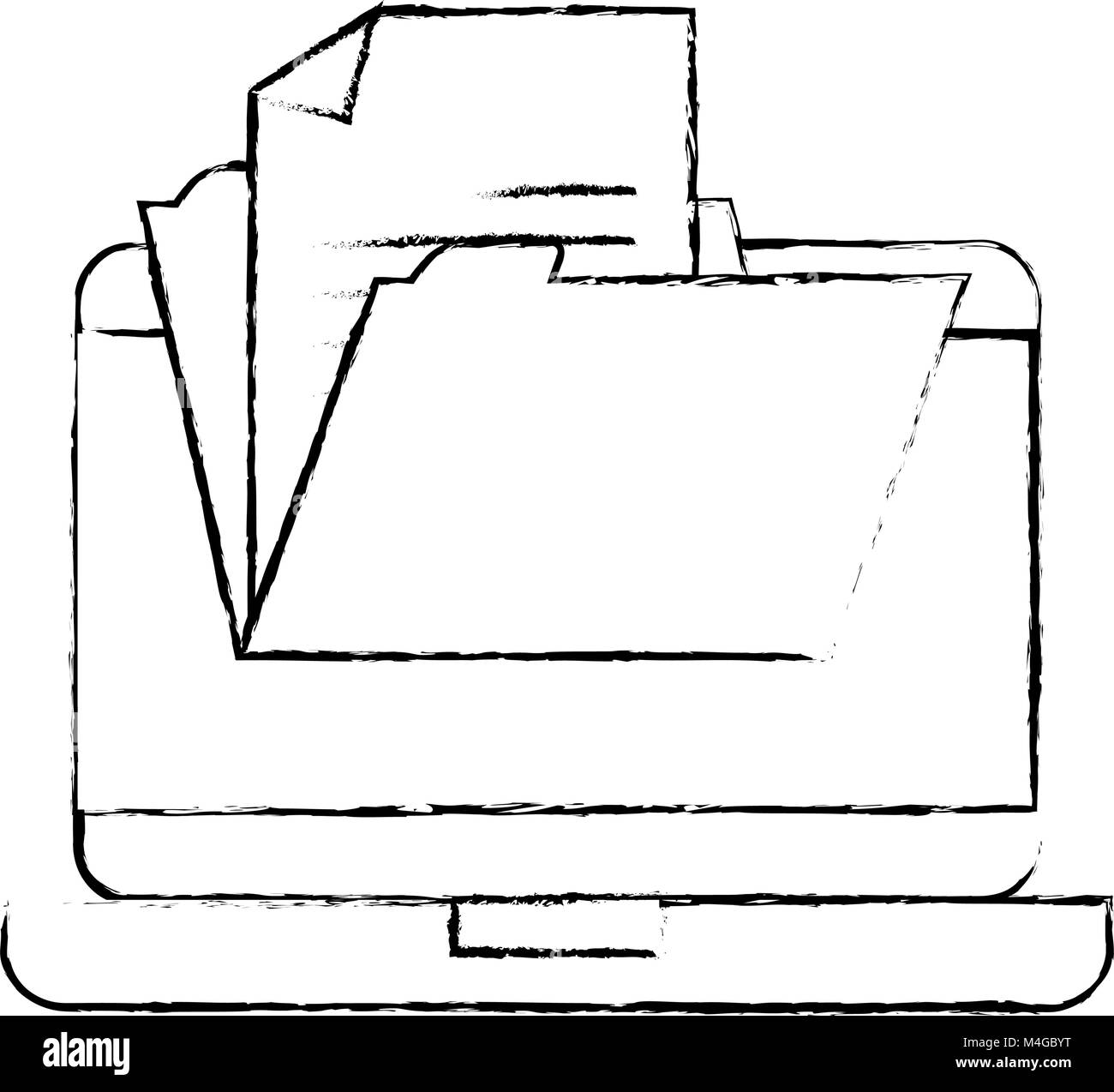 Ordinateur portable avec folder Illustration de Vecteur