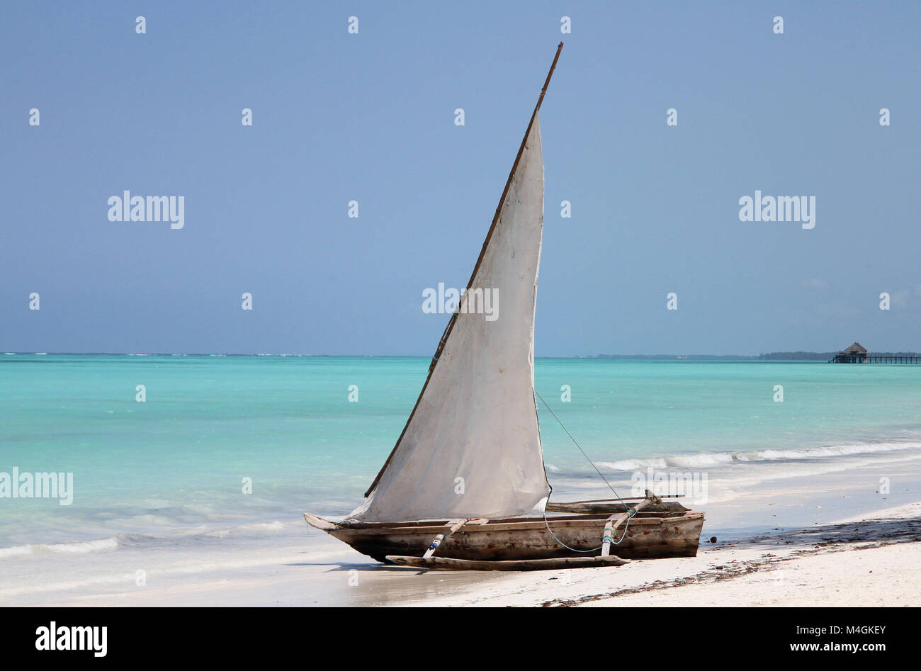 Sur le Dhow beach, plage de Nungwi, Zanzibar, Tanzanie Banque D'Images