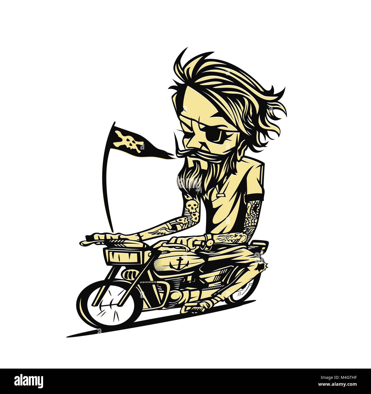 Bike rider jaunâtre illustration vectorielle. Illustration de Vecteur