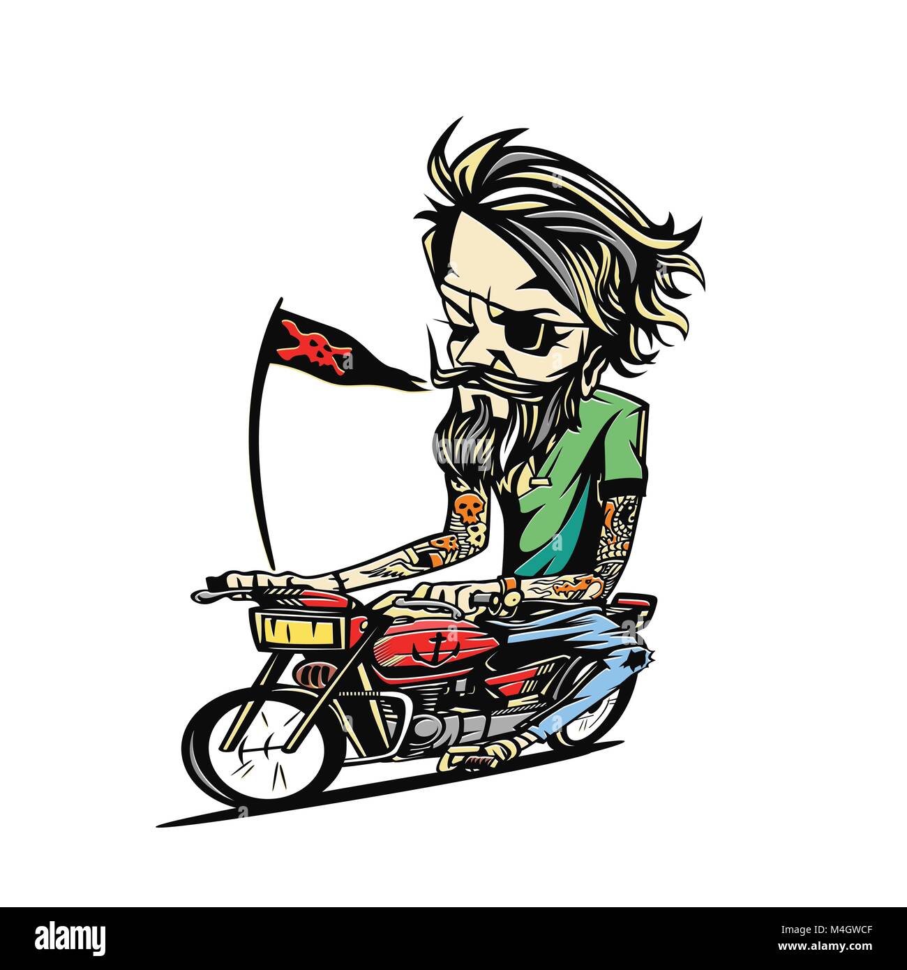 Logo minimal de bike rider vector illustration design. Illustration de Vecteur