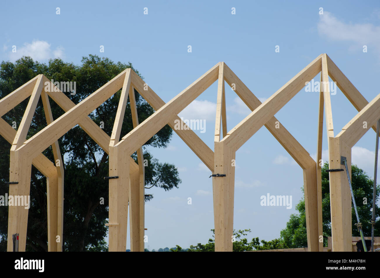 Grand cadre en bois prêt pour la construction Banque D'Images