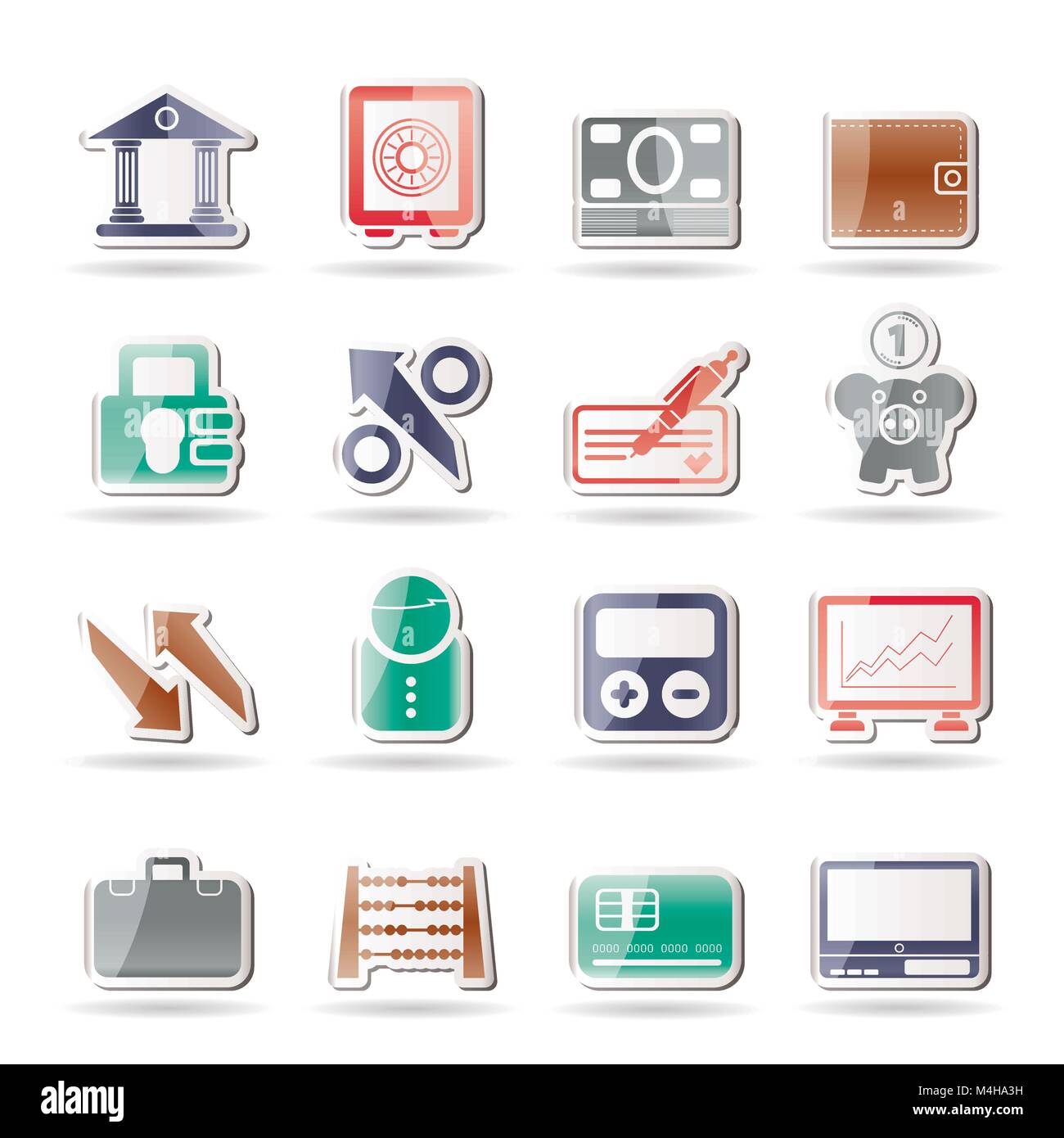 Banque mondiale, le commerce et la finance icons - vector icon set Illustration de Vecteur