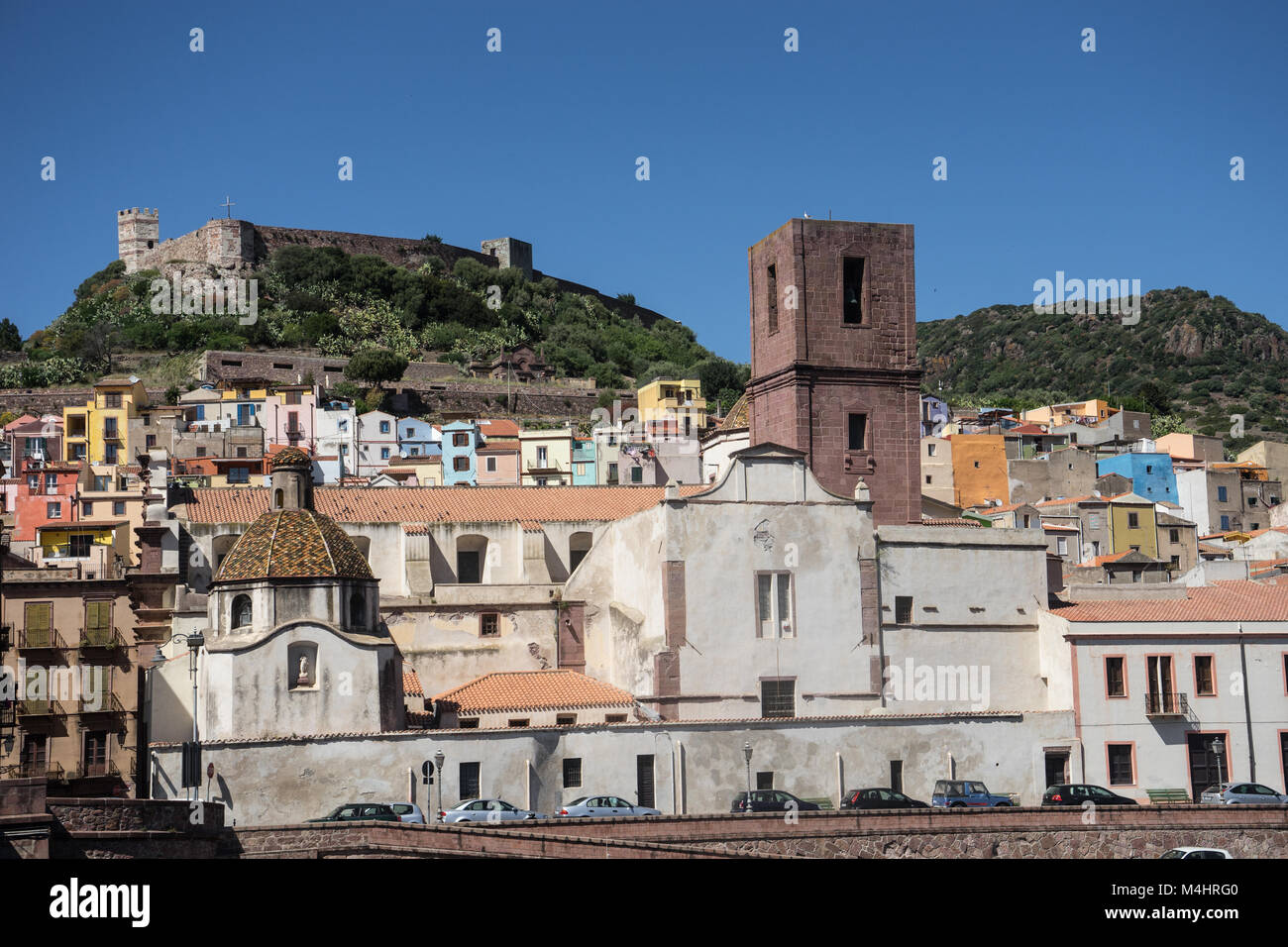 Vue de Bosa en Sardaigne Banque D'Images