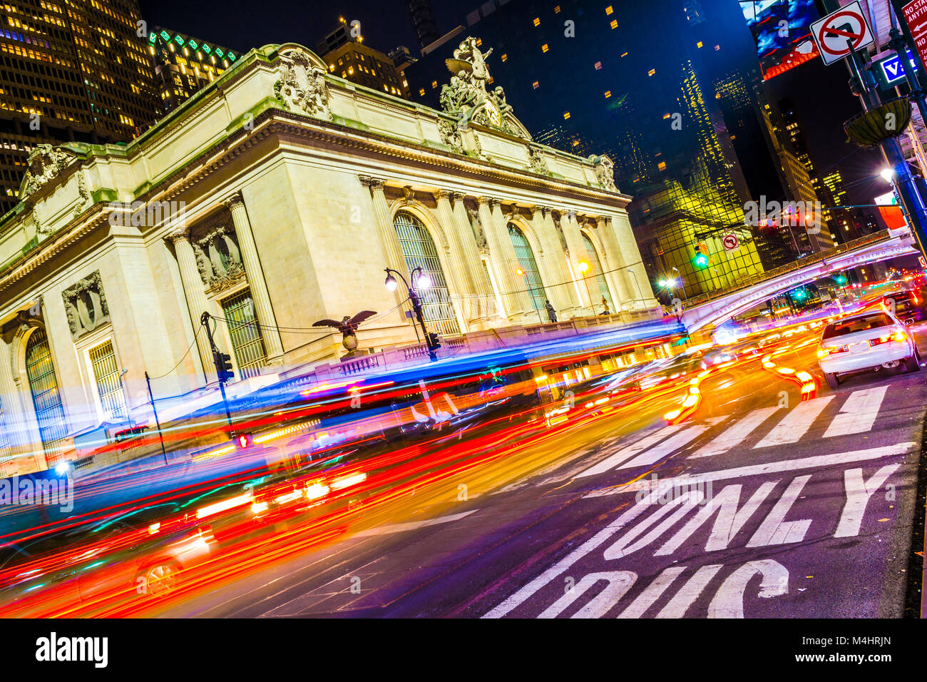 La façade de Grand Central Terminal de Park Avenue Banque D'Images