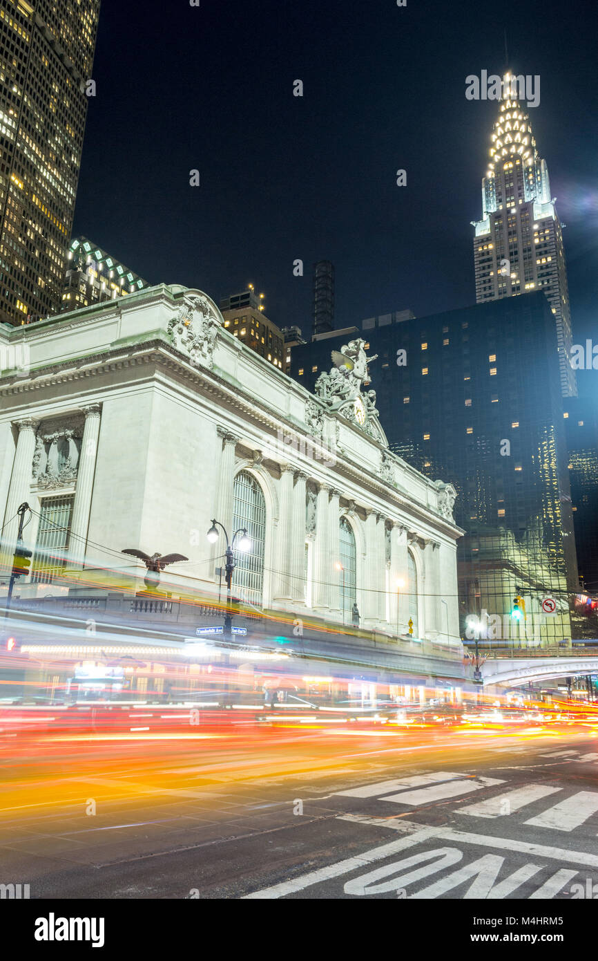 La façade de Grand Central Terminal de Park Avenue Banque D'Images