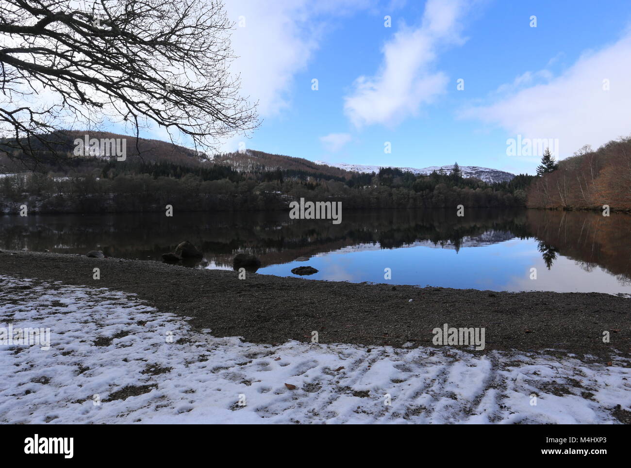 Loch Faskally Pitlochry Scotland Février 2018 Banque D'Images