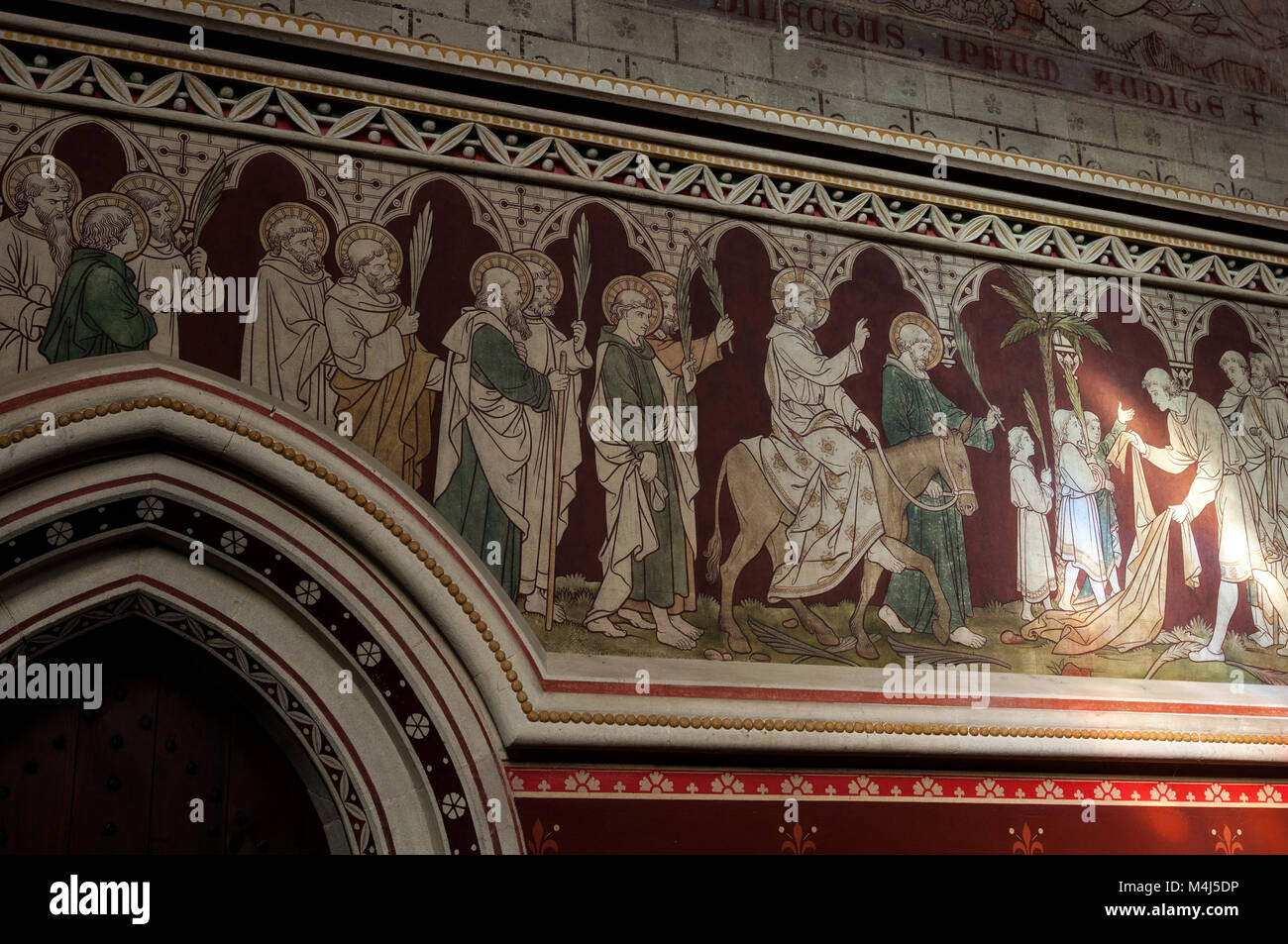 Mur peint de l'intérieur détail, Sainte Marie la Vierge Église, Freeland, Oxfordshire, England, UK Banque D'Images