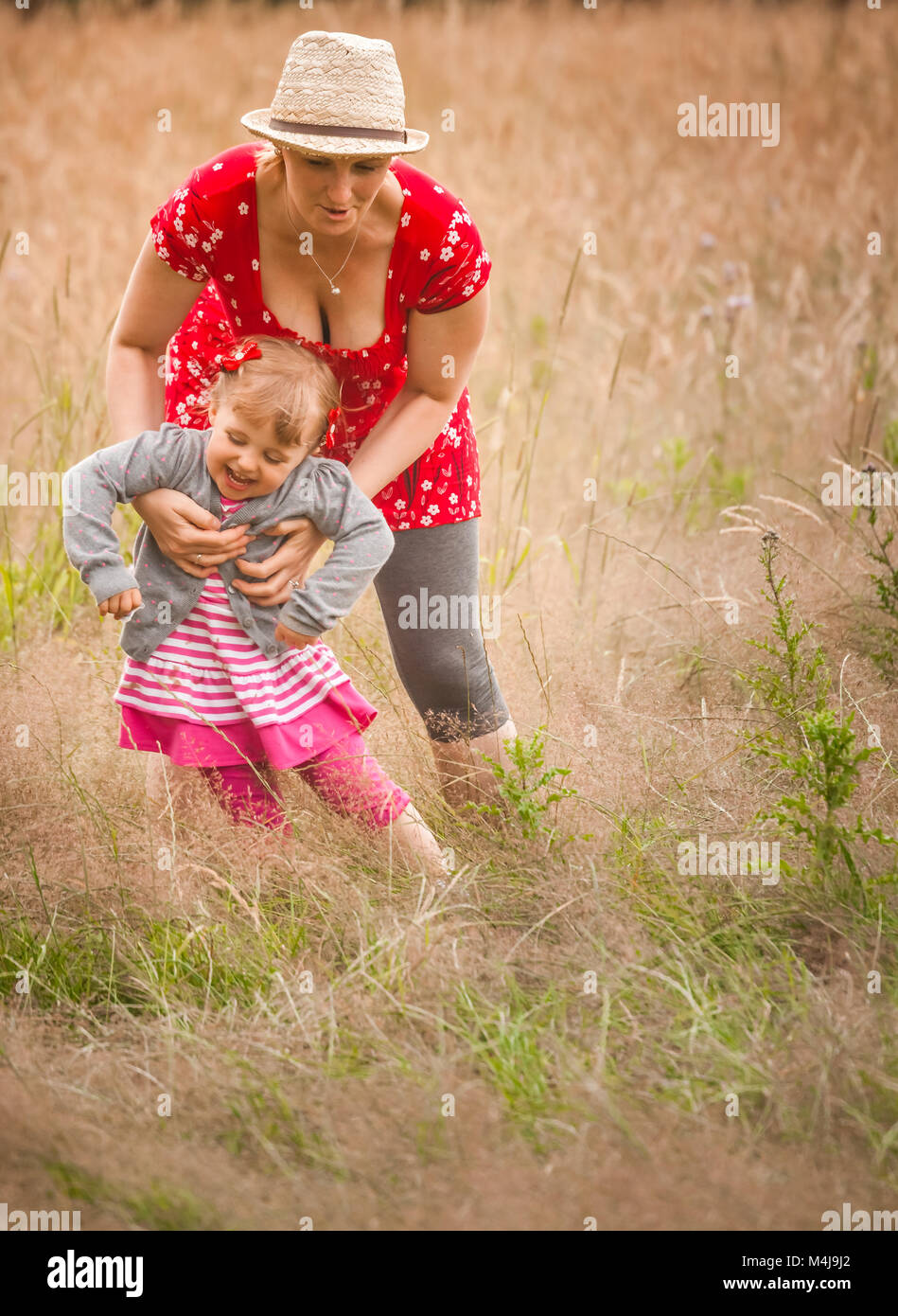 S'amuser en famille en plein air Banque D'Images
