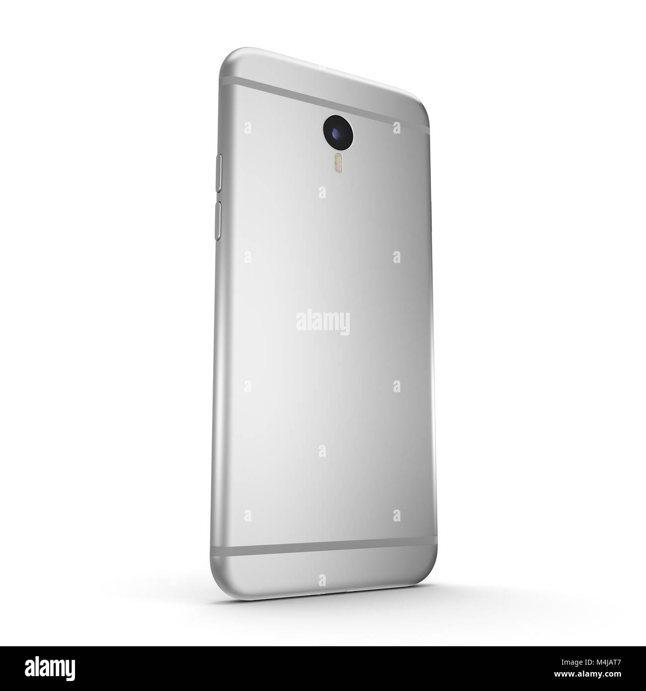 Le rendu 3D silver smart phone avec écran noir Banque D'Images