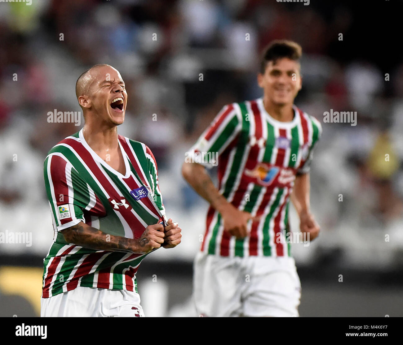 Rio de Janeiro - Brésil , match de foot entre Fluminense et Salgueiro dans le championnat national de soccer du Brésil dans le stade Nilton Santos Banque D'Images