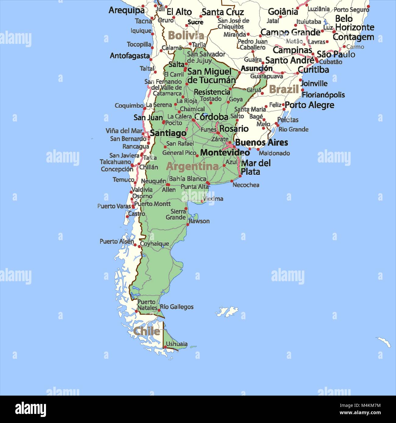 Argentina map outline vector Banque de photographies et d’images à ...