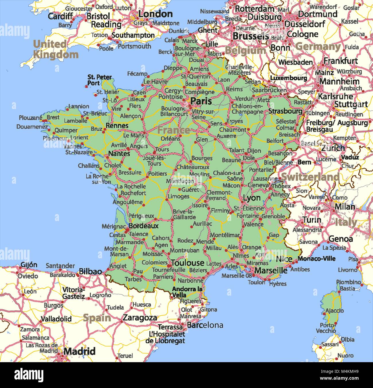 carte pays frontiere france