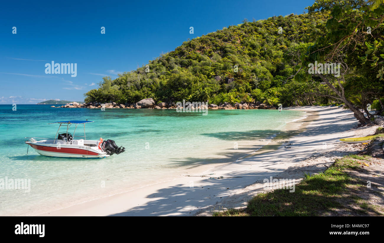 Petit Anse Kerlan, Praslin, Seychelles Banque D'Images
