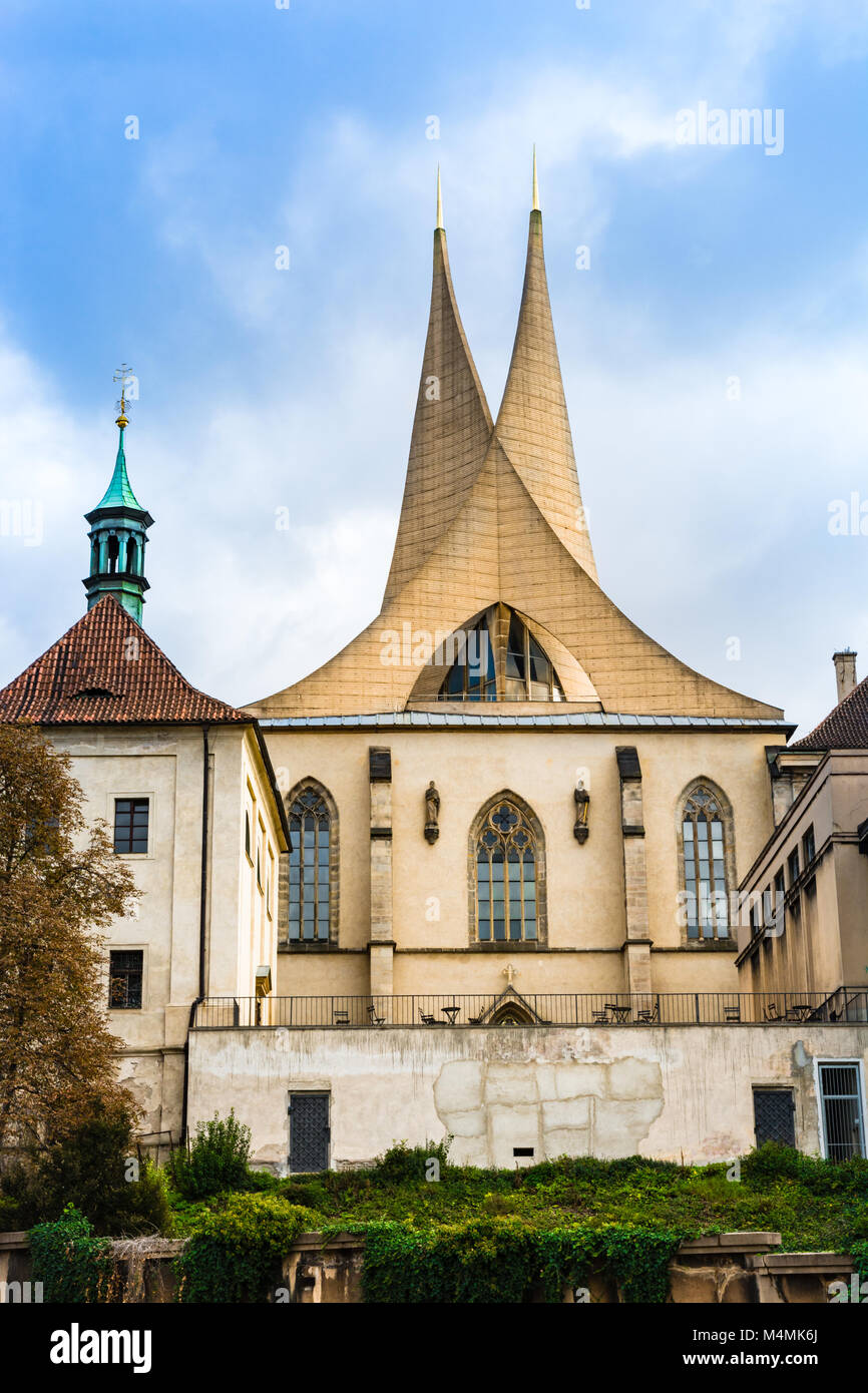 Prague, République tchèque : Monastère d'Emmaüs, une abbaye fondée en 1347, était le seul monastère bénédictin du royaume de Bohême et tous les Euro Slaves Banque D'Images