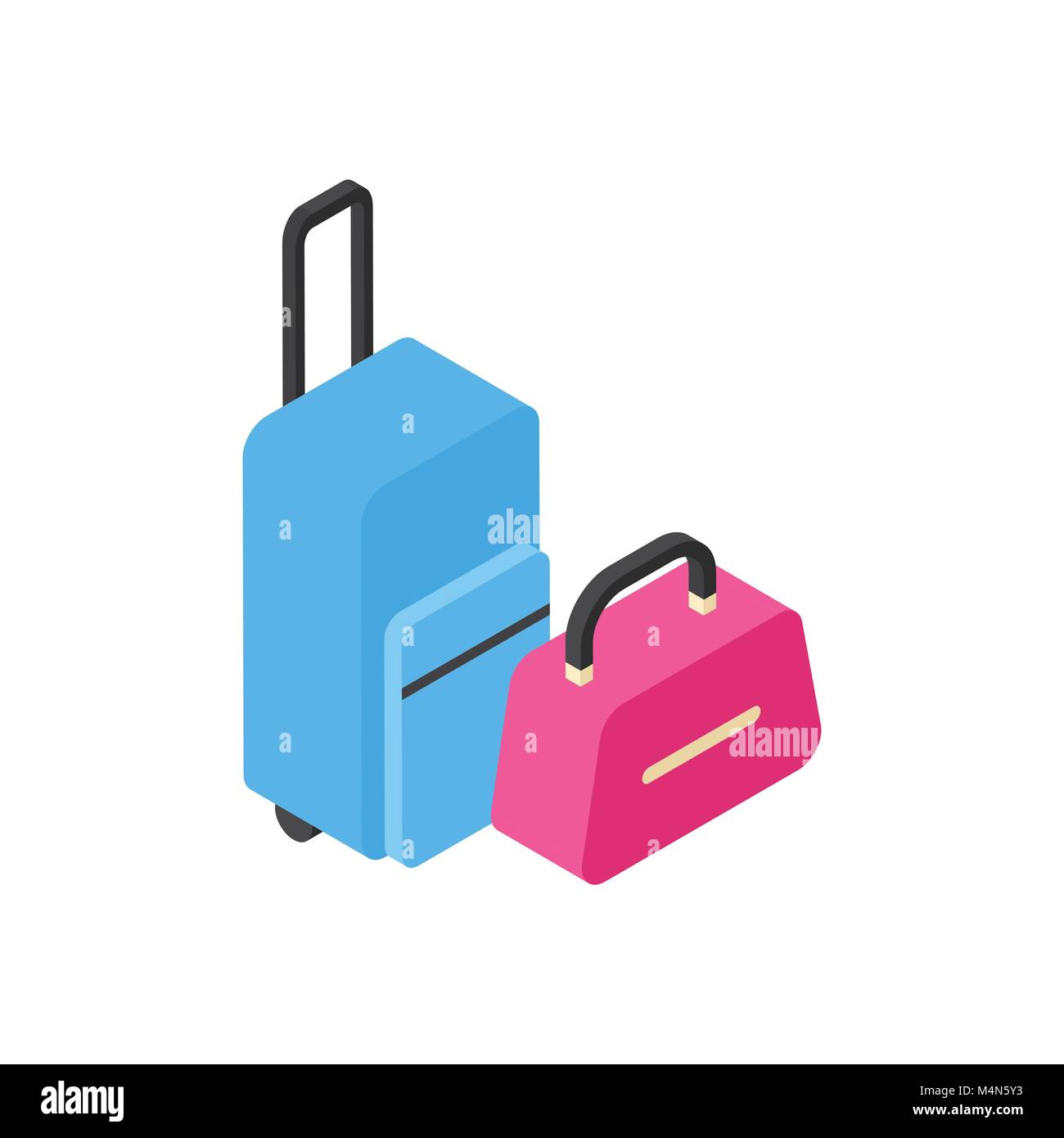 Icône valises Bagages Travel Concept isométrique isolés Illustration de Vecteur