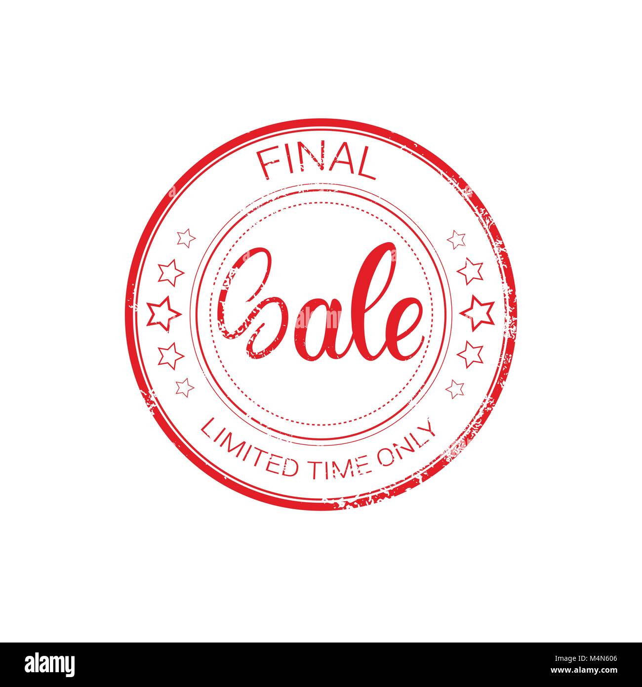 Vente finale en caoutchouc de timbre autocollant ancien Shopping Design Icône de Badge Isolated Illustration de Vecteur