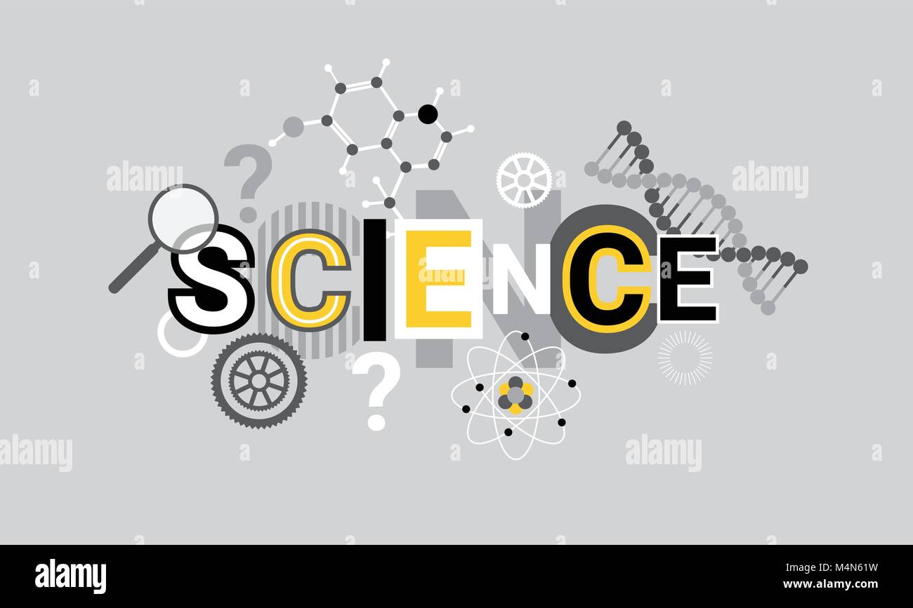 La recherche scientifique Parole créatrice de plus de formes géométriques abstraites Bannière Web en arrière-plan Illustration de Vecteur