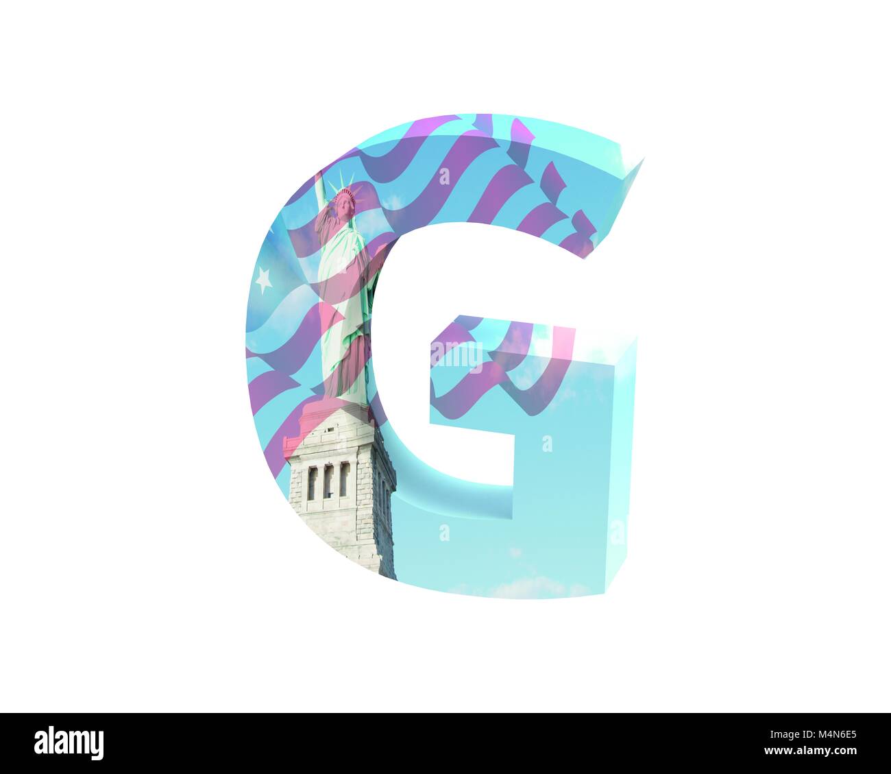 Le rendu 3D Font NYC capital G Banque D'Images