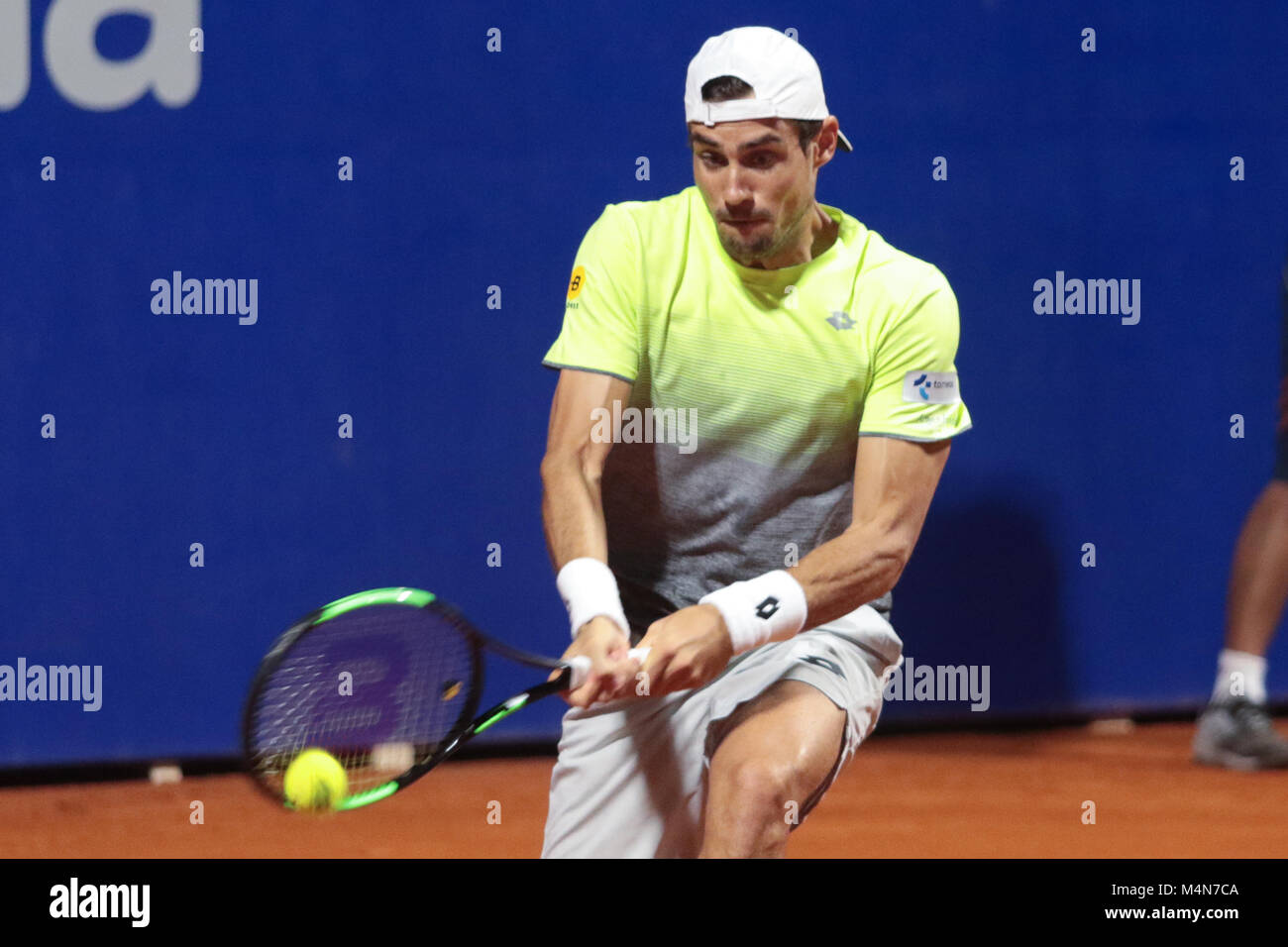 Bueos Aires, Argentine. 16 Février, 2018. Dominic Thiem durant la finale de l'ATP 250 de Buenos Aires ce vendredi sur la cour centrale de Buenos Aires, Argentine de tennis sur gazon. Crédit : J. Beremblum Néstor/Alamy Live News Banque D'Images