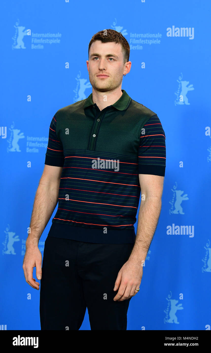 16 février 2018, Allemagne, Berlin : Berlinale 2018, photocall, 'Black 47' : l'acteur James Frecheville. Le film est en compétition au 68e Festival International du Film de Berlin. Photo : Ralf Hirschberger/dpa-Zentralbild/dpa Banque D'Images