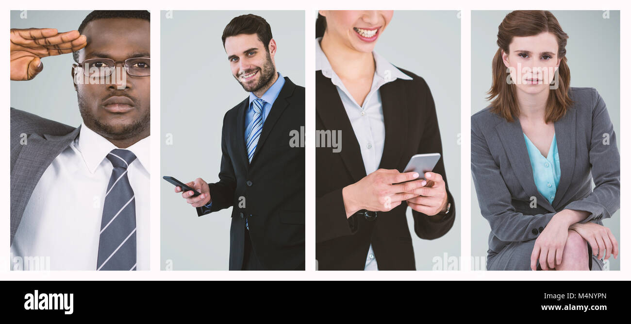 Image composite de close-up of woman saluting Banque D'Images