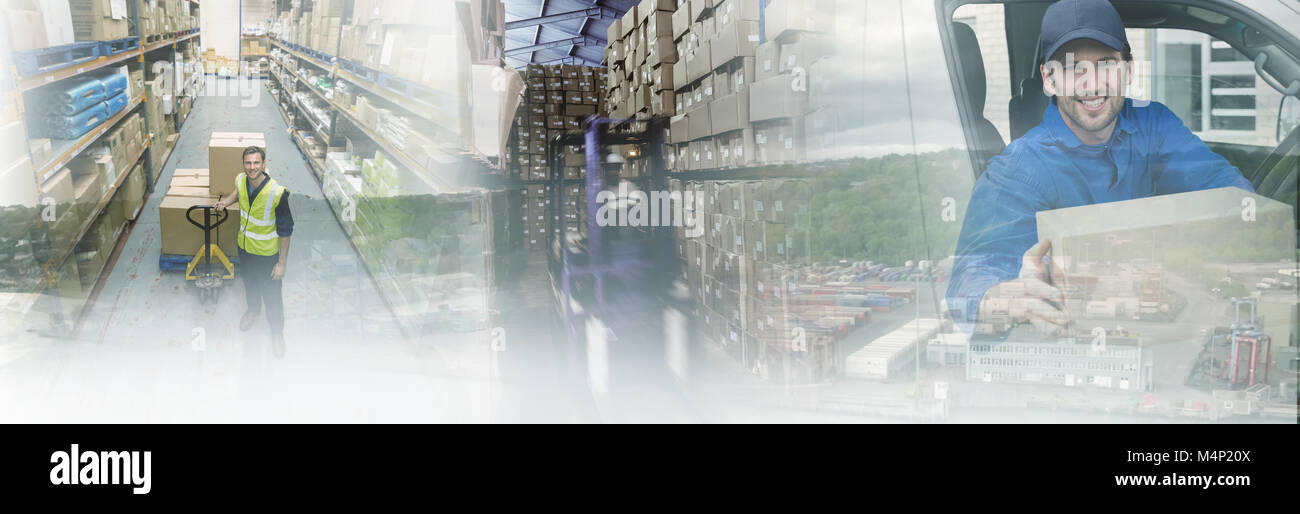 Image composite de commercial dock par mer Banque D'Images