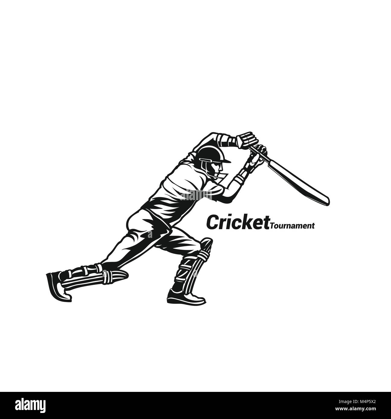 Joueur de cricket d'illustration vectorielle, batteur de design. Illustration de Vecteur
