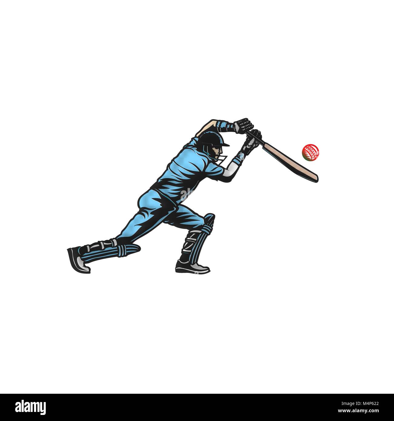 Joueur de cricket hit big shoot vector illustration. Illustration de Vecteur