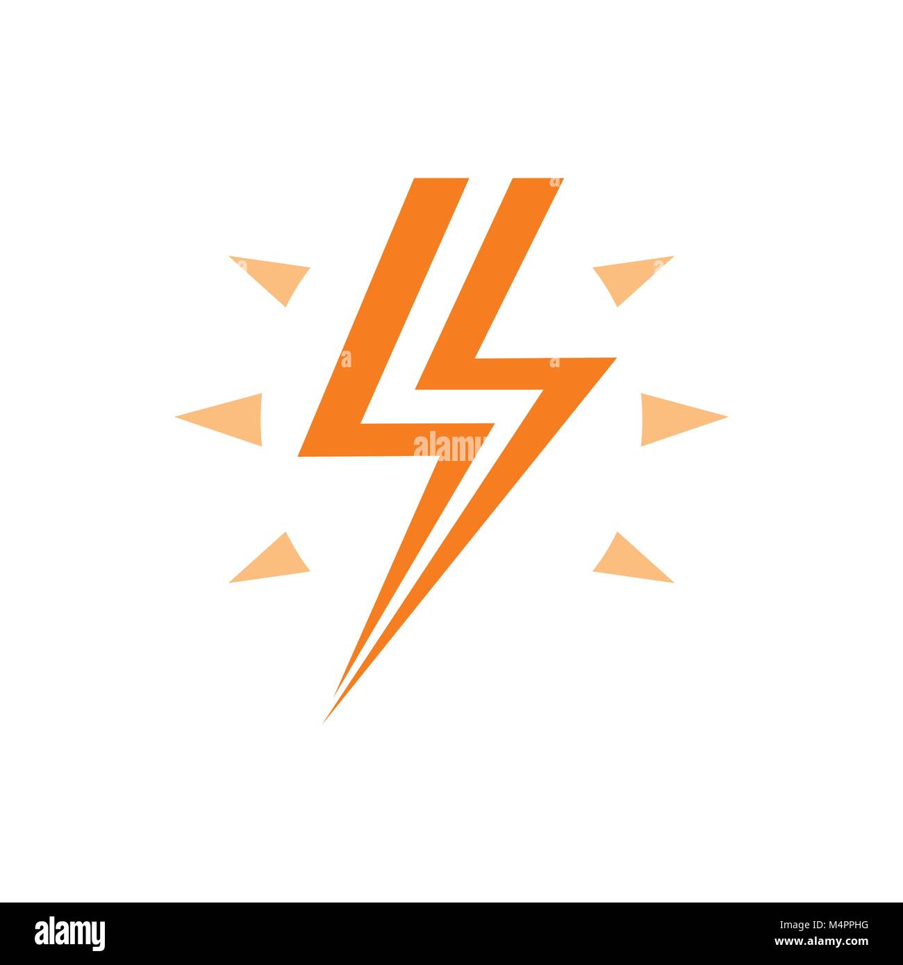 Avec l'éclair orange flash logo vector, symbole d'énergie et d ...