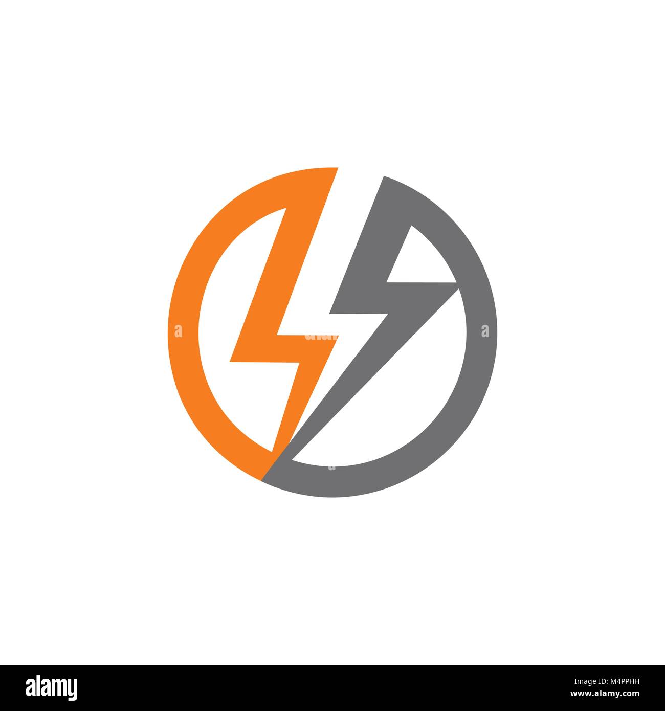 Sources d'énergie renouvelables, la foudre dans circle abstract logo Vector. Illustration de Vecteur