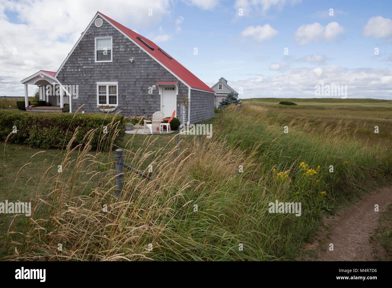 Red Roof House de New Brunswick, Canada Banque D'Images