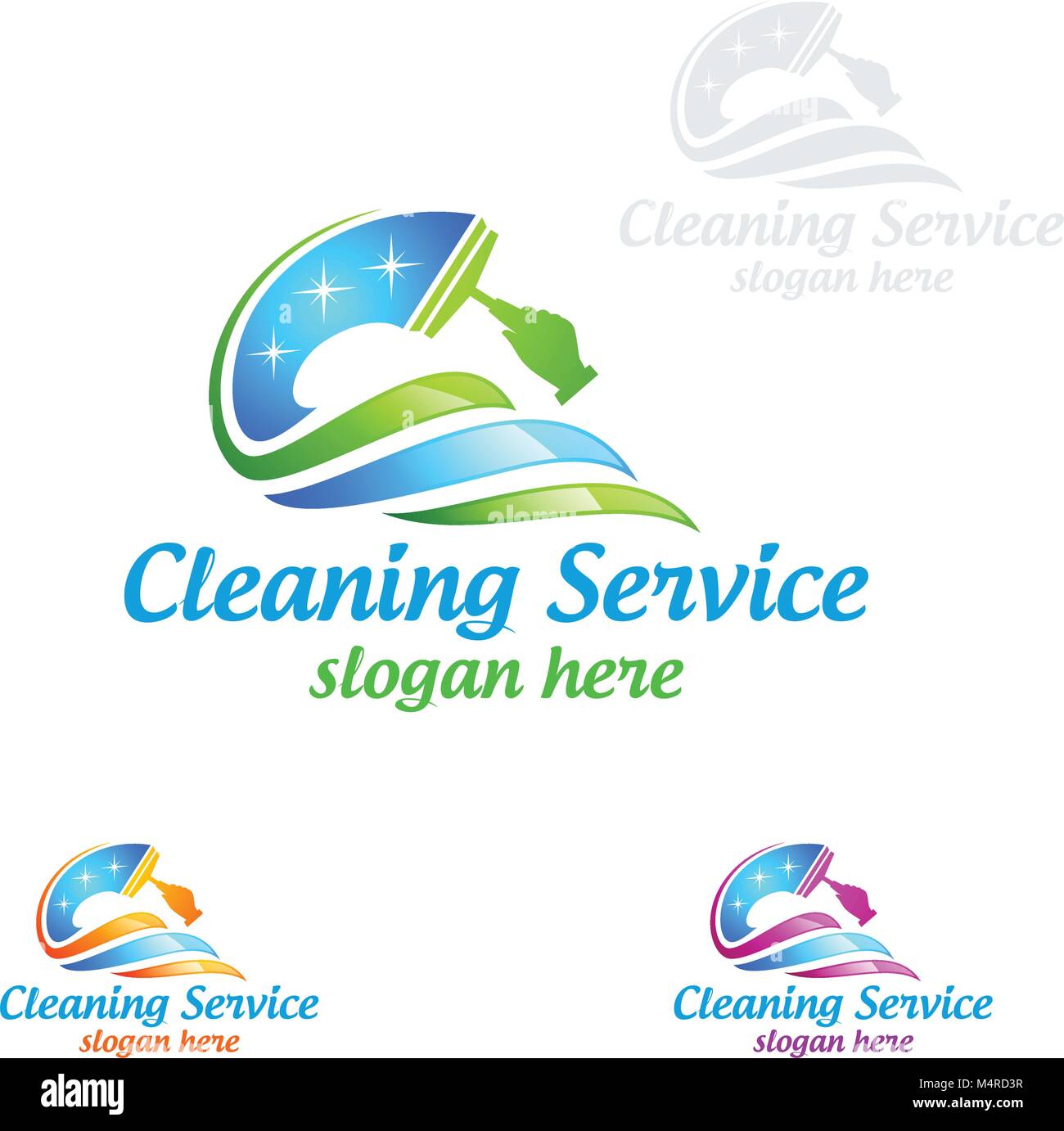 Service de nettoyage Logo vector Design, Eco Friendly Concept pour l