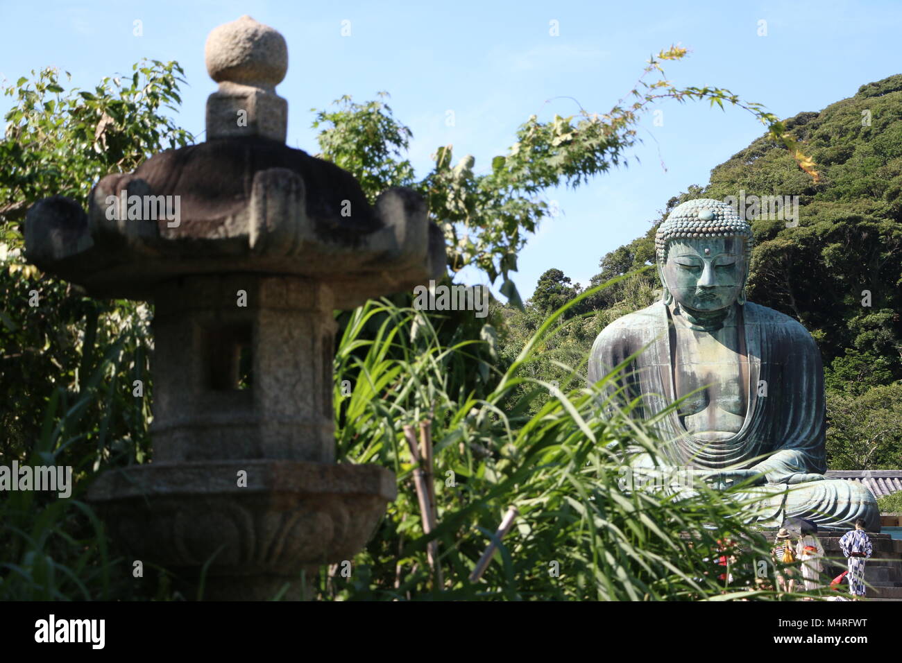 Le Daibutsu (Grand Bouddha) statue à Kamakura Banque D'Images