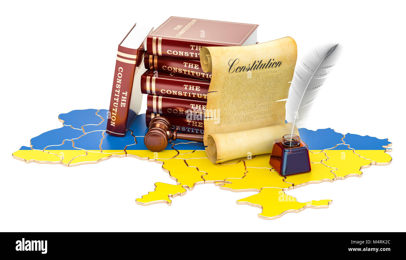 Constitution de l'Ukraine, rendu 3D concept Banque D'Images