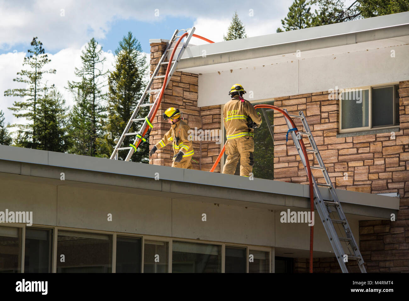 Formation de l'équipe incendie de la structure . Banque D'Images