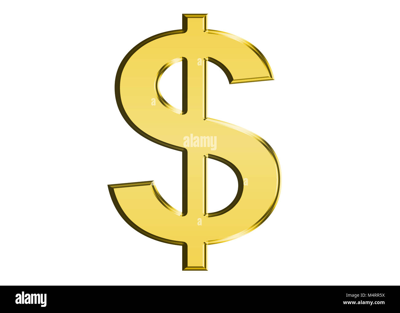 Rendu d'un signe dollar or Banque D'Images