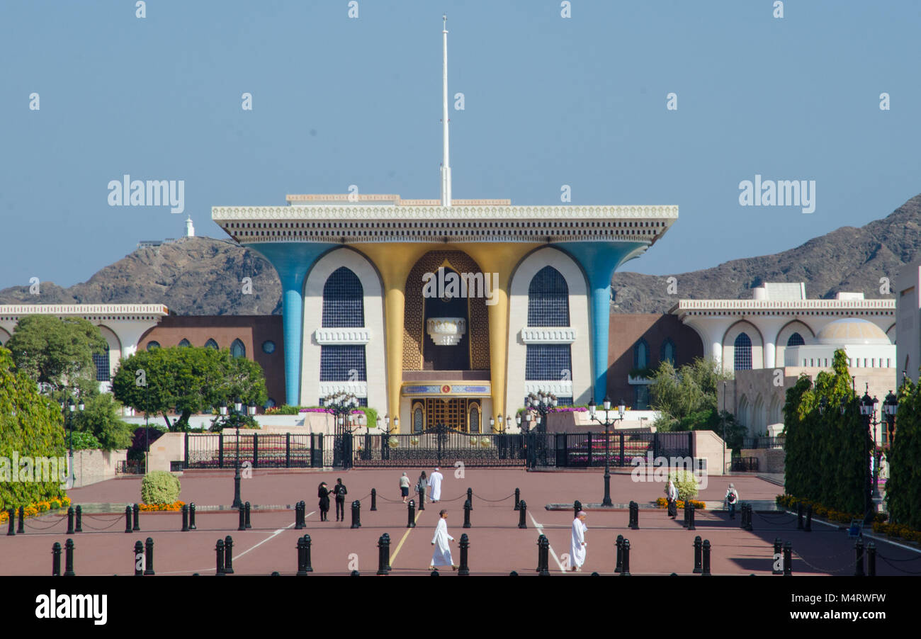 Al Alam Palace (Muttrah) dans le Sultanat d'Oman Banque D'Images