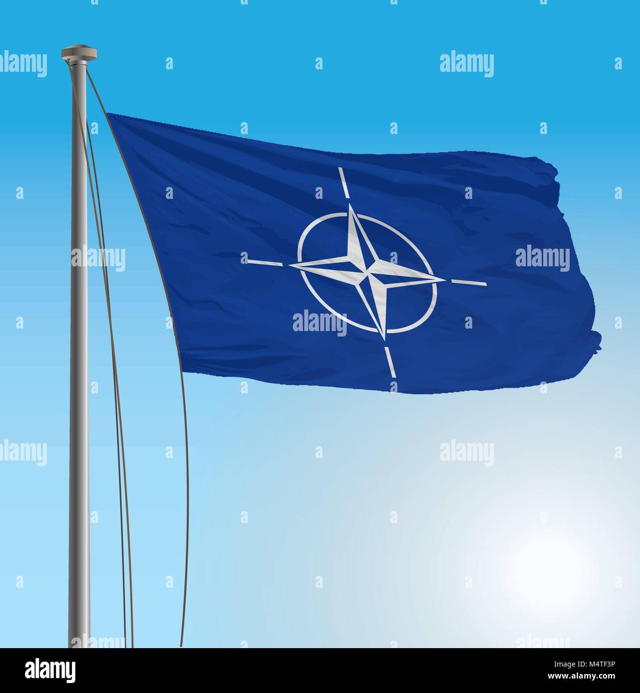 Drapeau de l'organisation de l'Otan et le symbole Illustration de Vecteur