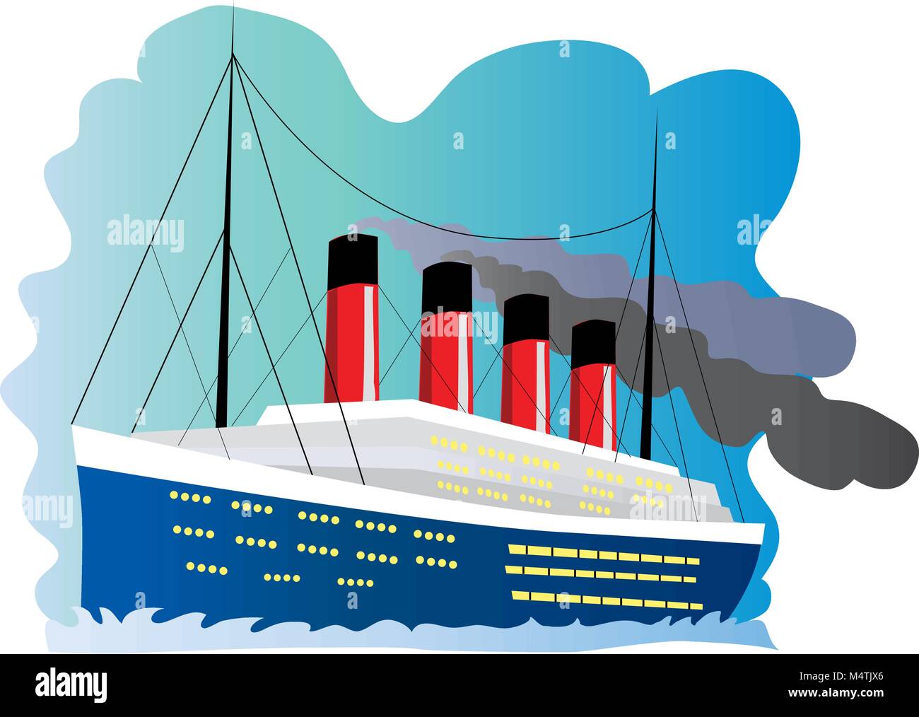 Illustration d'une caricature du navire Titanic Illustration de Vecteur