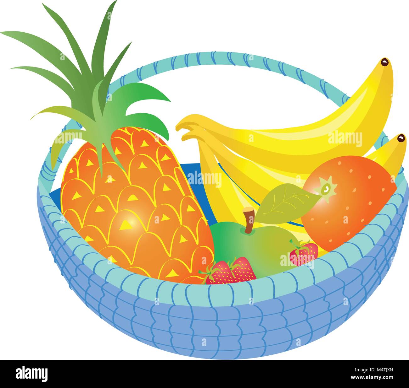 Un dessin de l'osier panier de fruits Image Vectorielle Stock - Alamy