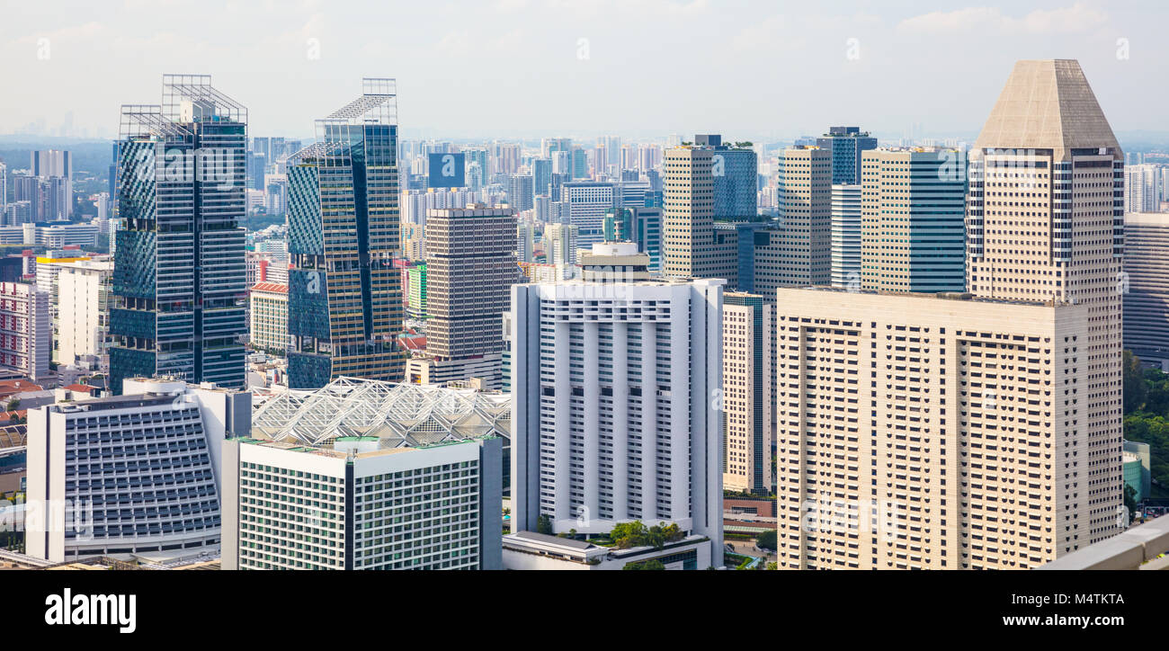 La ville de Singapour et Skyline Banque D'Images