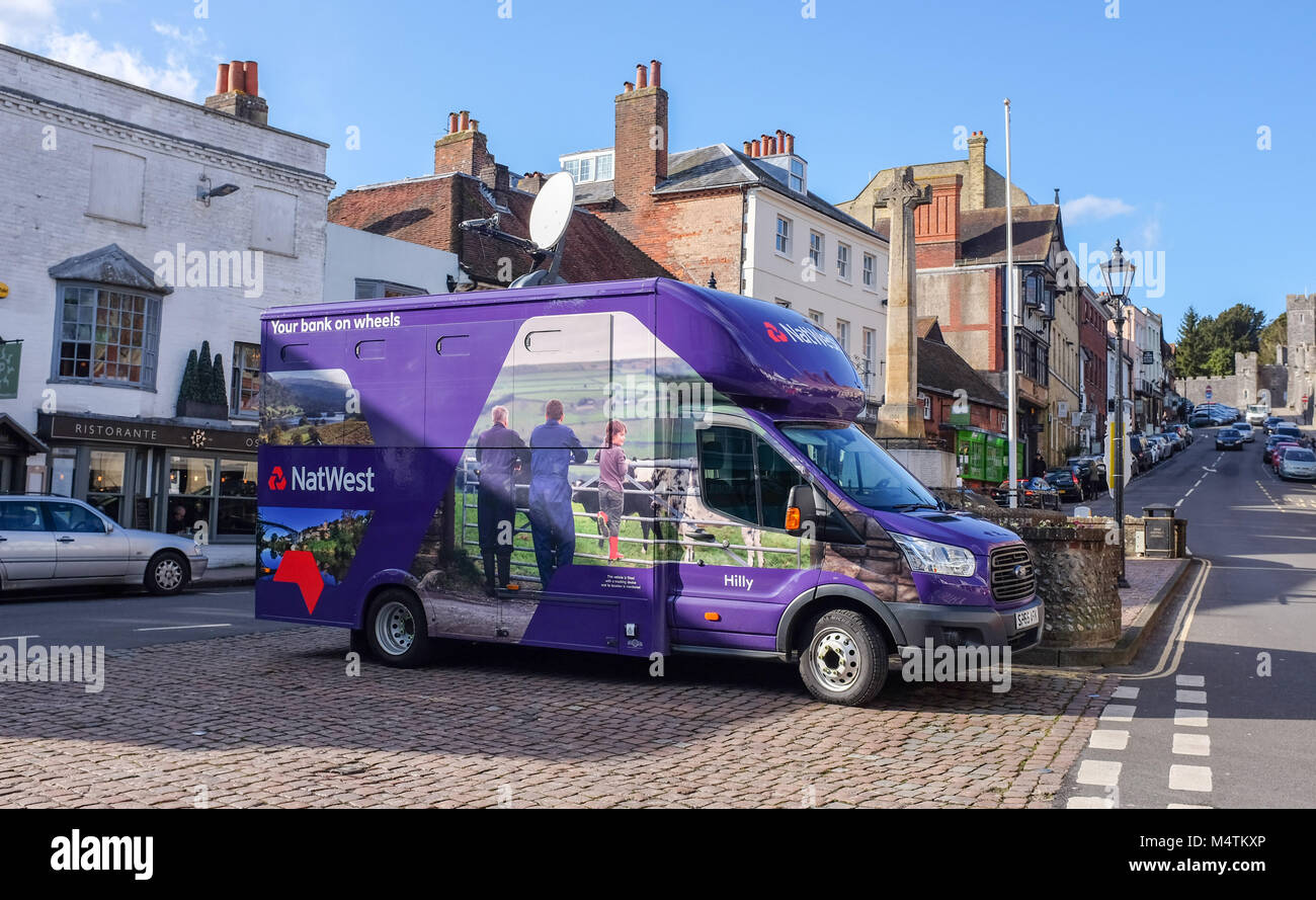 Arundel West Sussex UK Février 2018 - NatWest banque mobile sur roues Banque D'Images